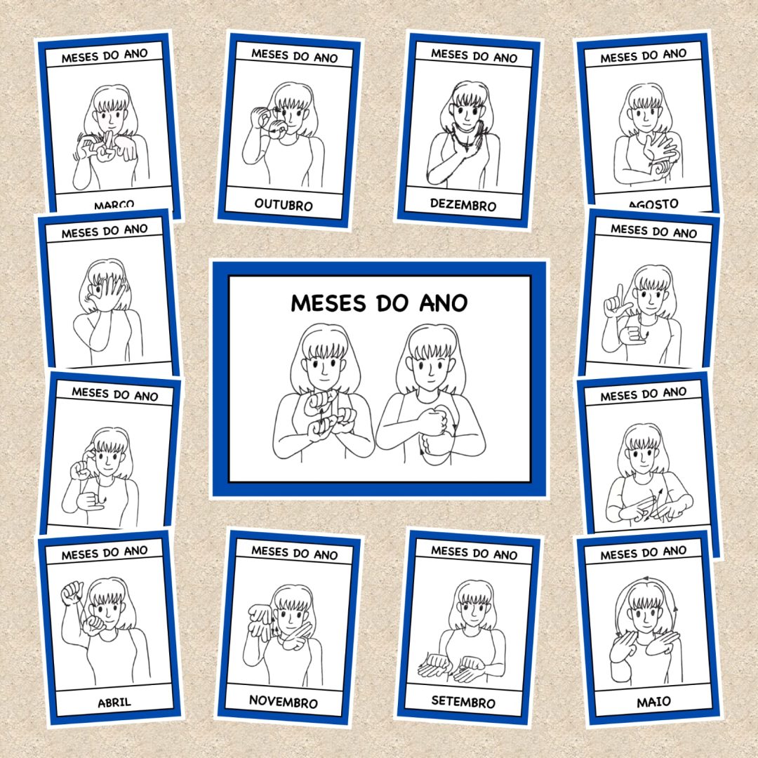 MESES DO ANO DE PAREDE LIBRAS 🤞🏻