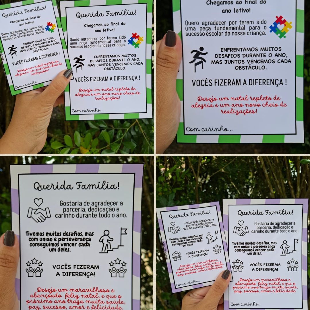 💌 CARTÃO DE AGRADECIMENTO PARA AS FAMÍLIAS – FINAL DE ANO