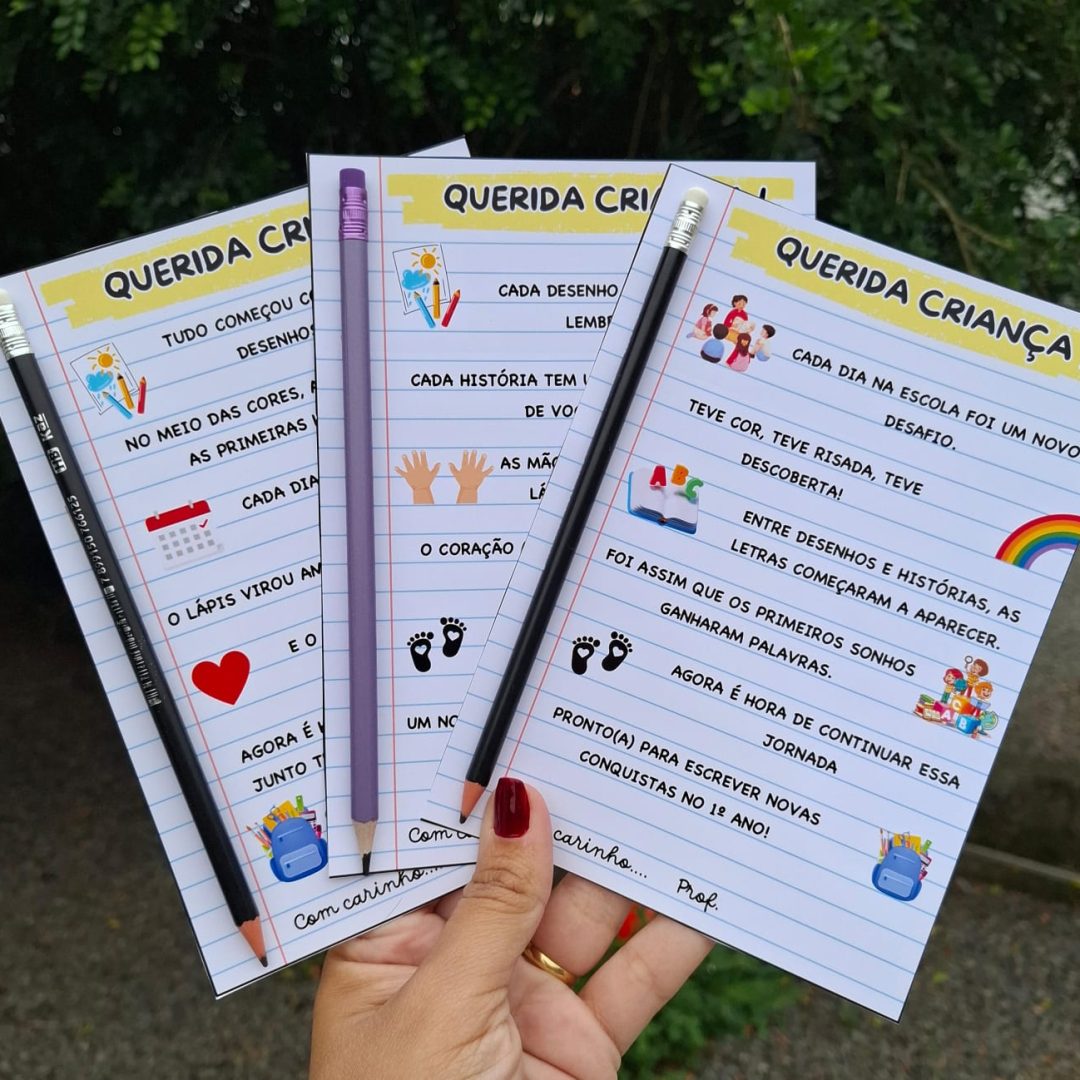 CARTÕES DE DESPEDIDA DO PRÉ-ESCOLAR 🎒✨
