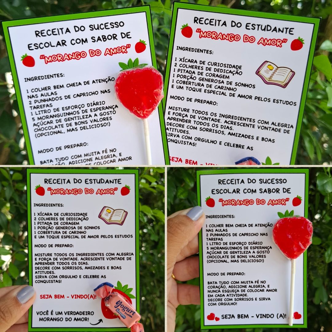 #5 - CARTÕES VOLTA ÀS AULAS – RECEITA DO ESTUDANTE | MORANGO DO AMOR