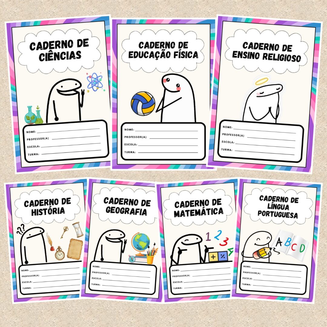 📔 CAPAS DE CADERNO COLORIDAS – FLORKS 📔