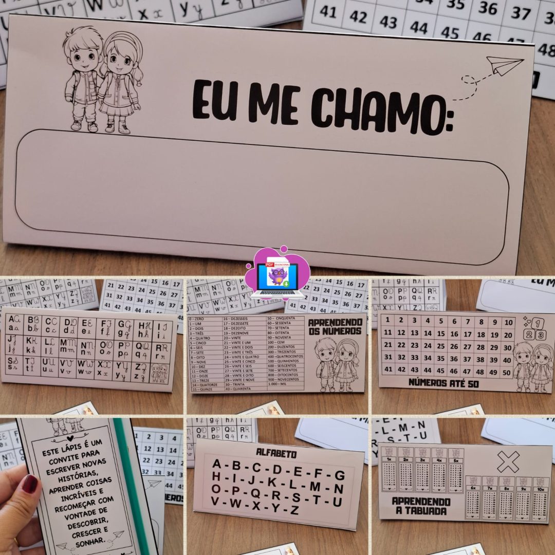 CRACHÁS DE MESA + LEMBRANCINHA – VOLTA ÀS AULAS  📍PARA COLORIR