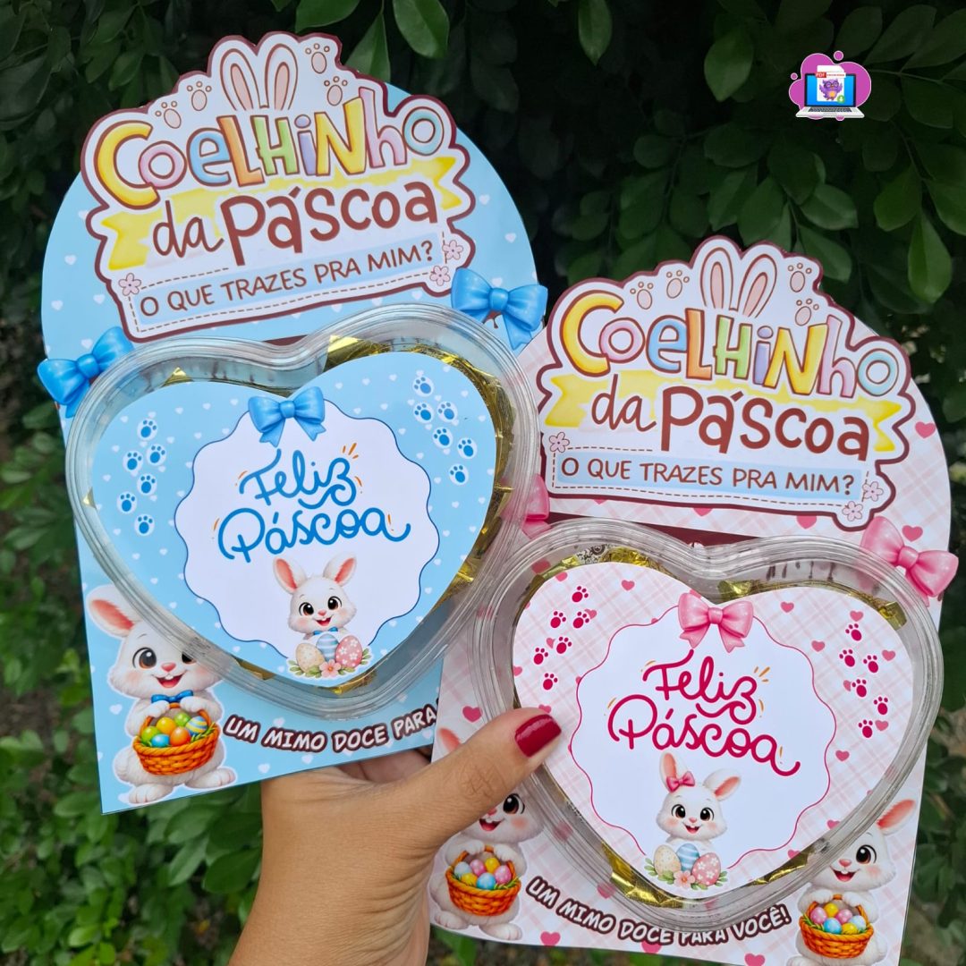 CARTÃO CORAÇÃO DE PÁSCOA – COELHO