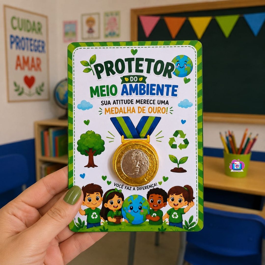 🌱 CARTÃO MEIO AMBIENTE – MEDALHA