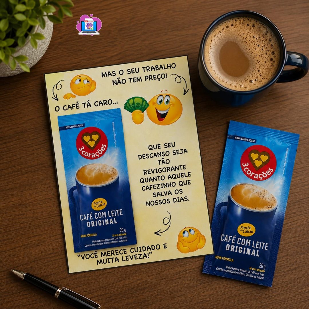☕ CARTÃO EMOJIS FÉRIAS – CAFÉ ☕