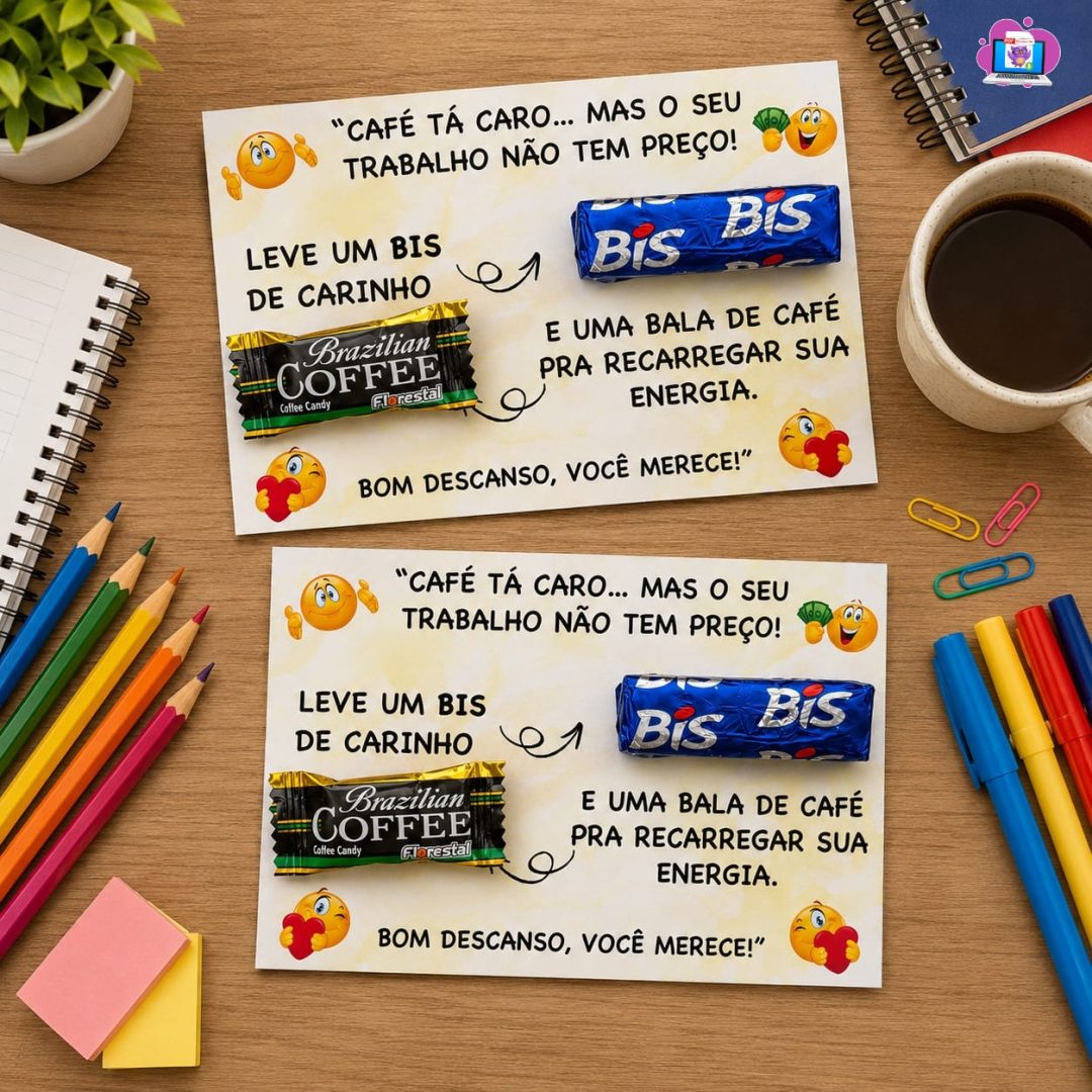 CARTÃO EMOJIS FÉRIAS – BIS E BALA