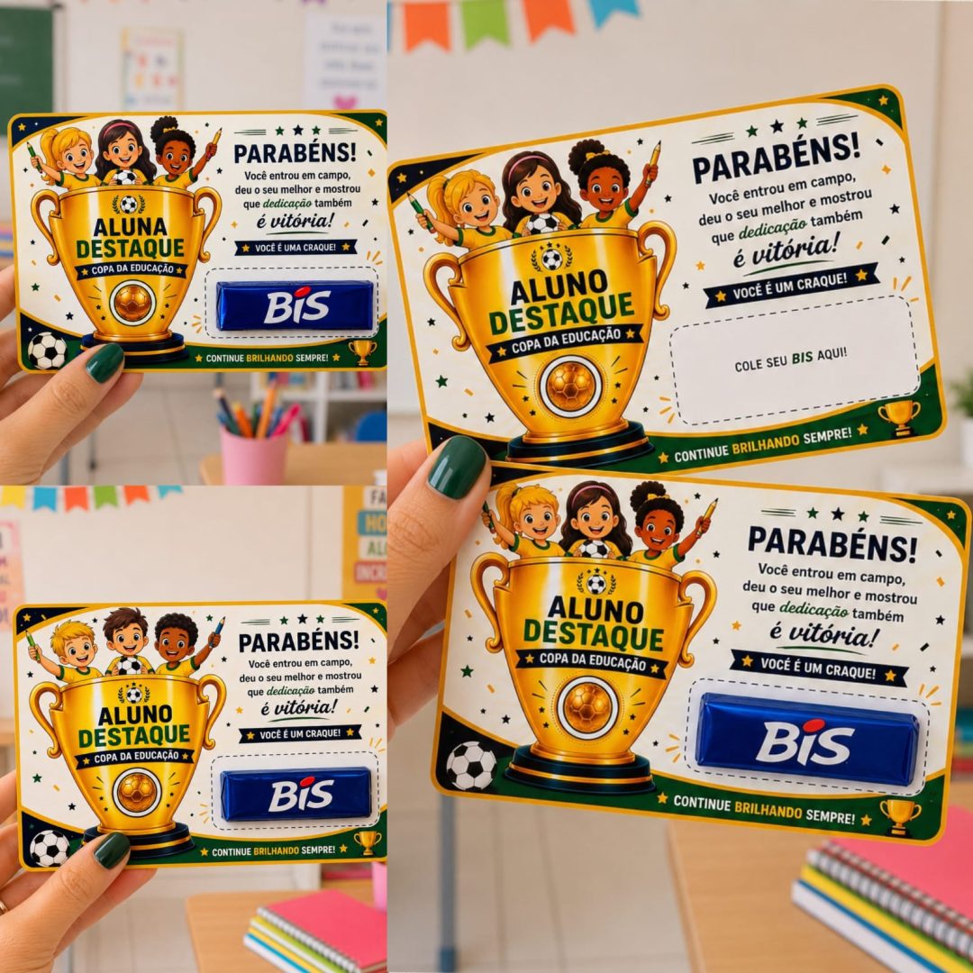 CARTÃO ALUNO(A) DESTAQUE – COPA DO MUNDO + BIS