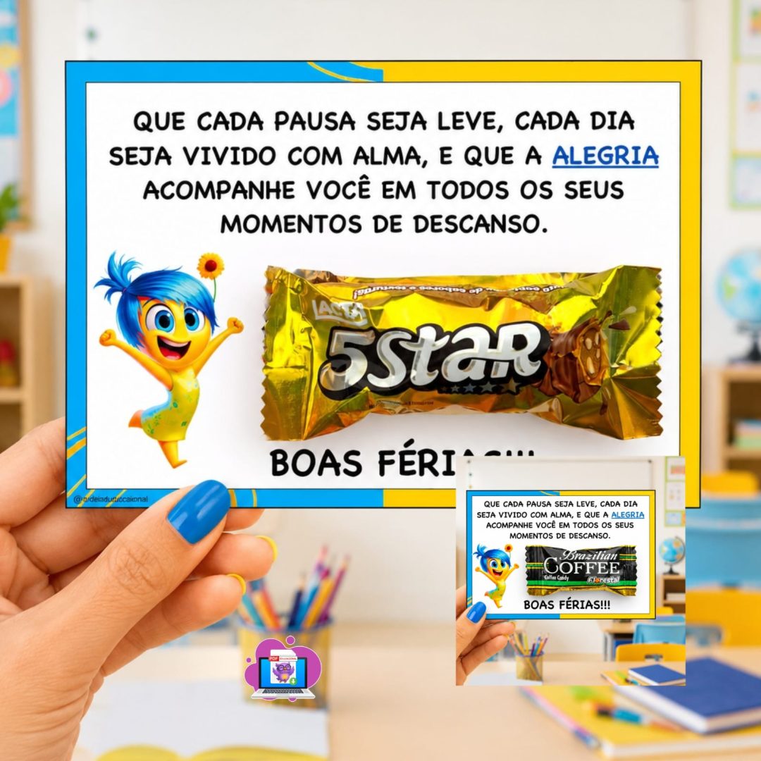 🌟 CARTÃO DE FÉRIAS ALEGRIA – RECESSO ESCOLAR 🌟