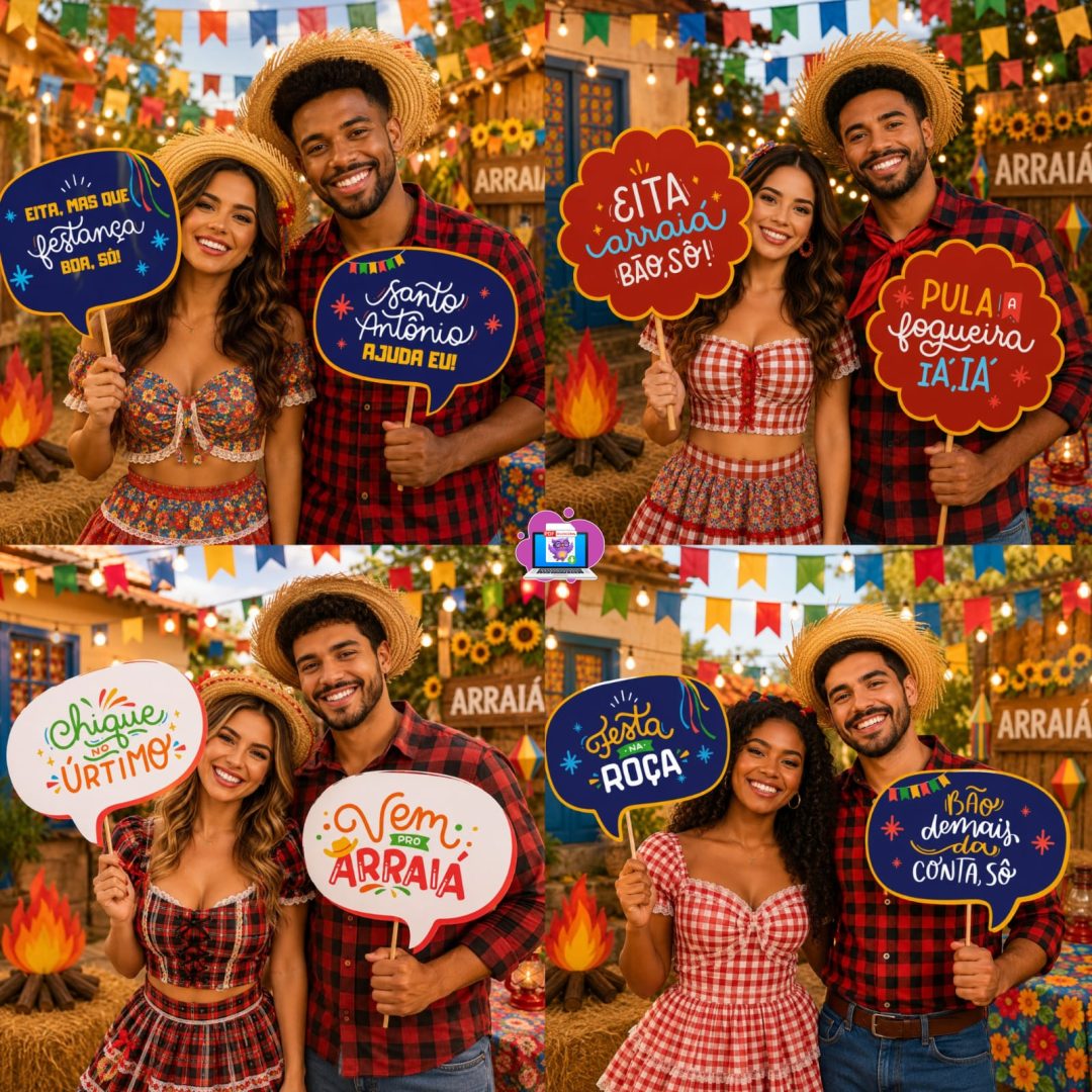 🎉 PLAQUINHAS PARA FOTO – FESTA JUNINA