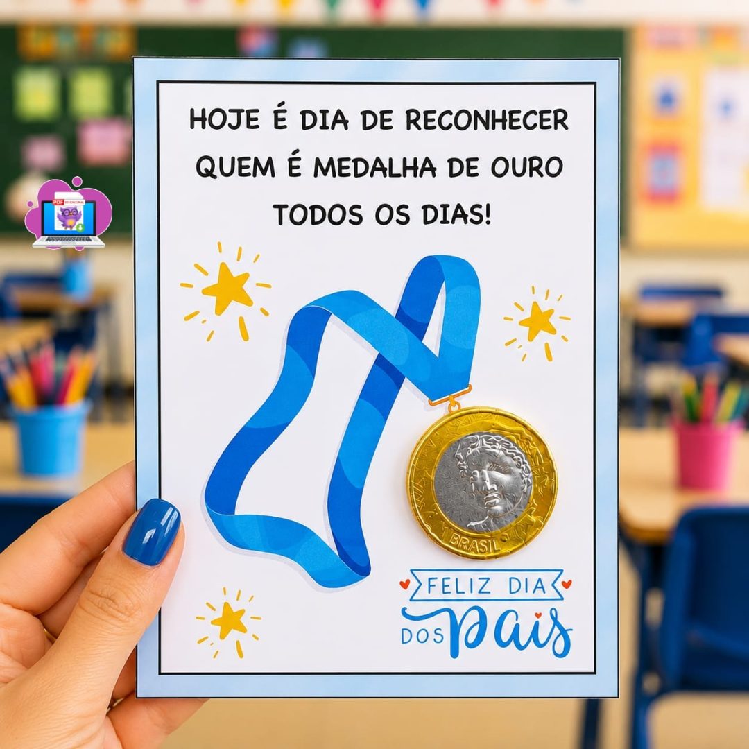 🥇 CARTÃO DIA DOS PAIS – MEDALHA