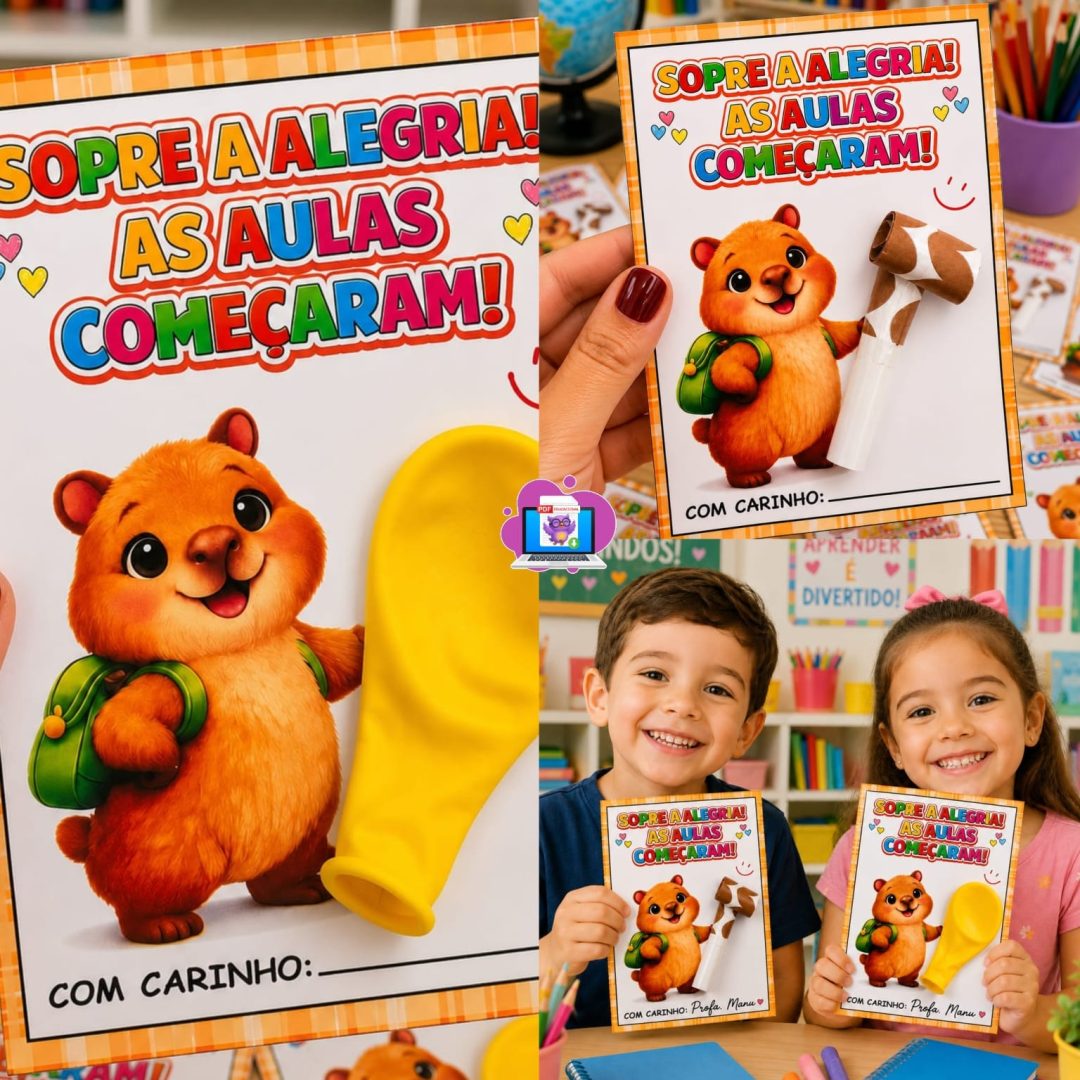 CARTÃO VOLTA ÀS AULAS – CAPIVARA