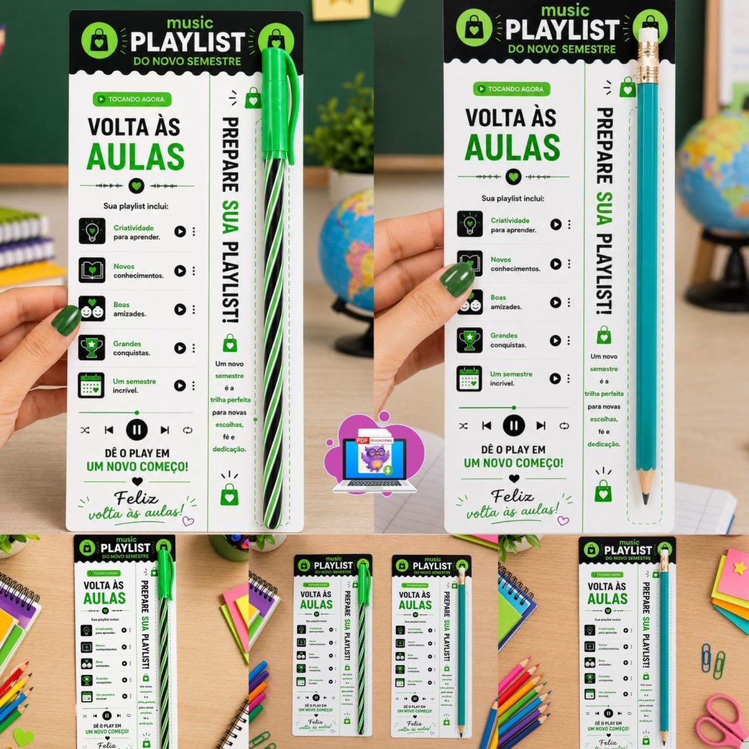 CARTÃO PLAYLIST DO NOVO SEMESTRE | ALUNOS