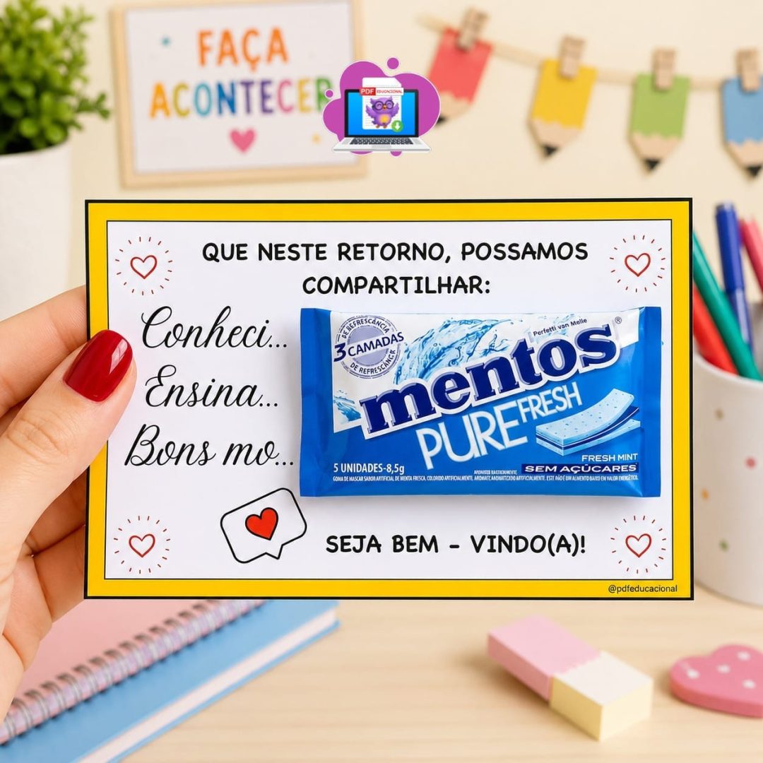 CARTÃO VOLTA ÀS AULAS – PROFESSORES – MENTOS