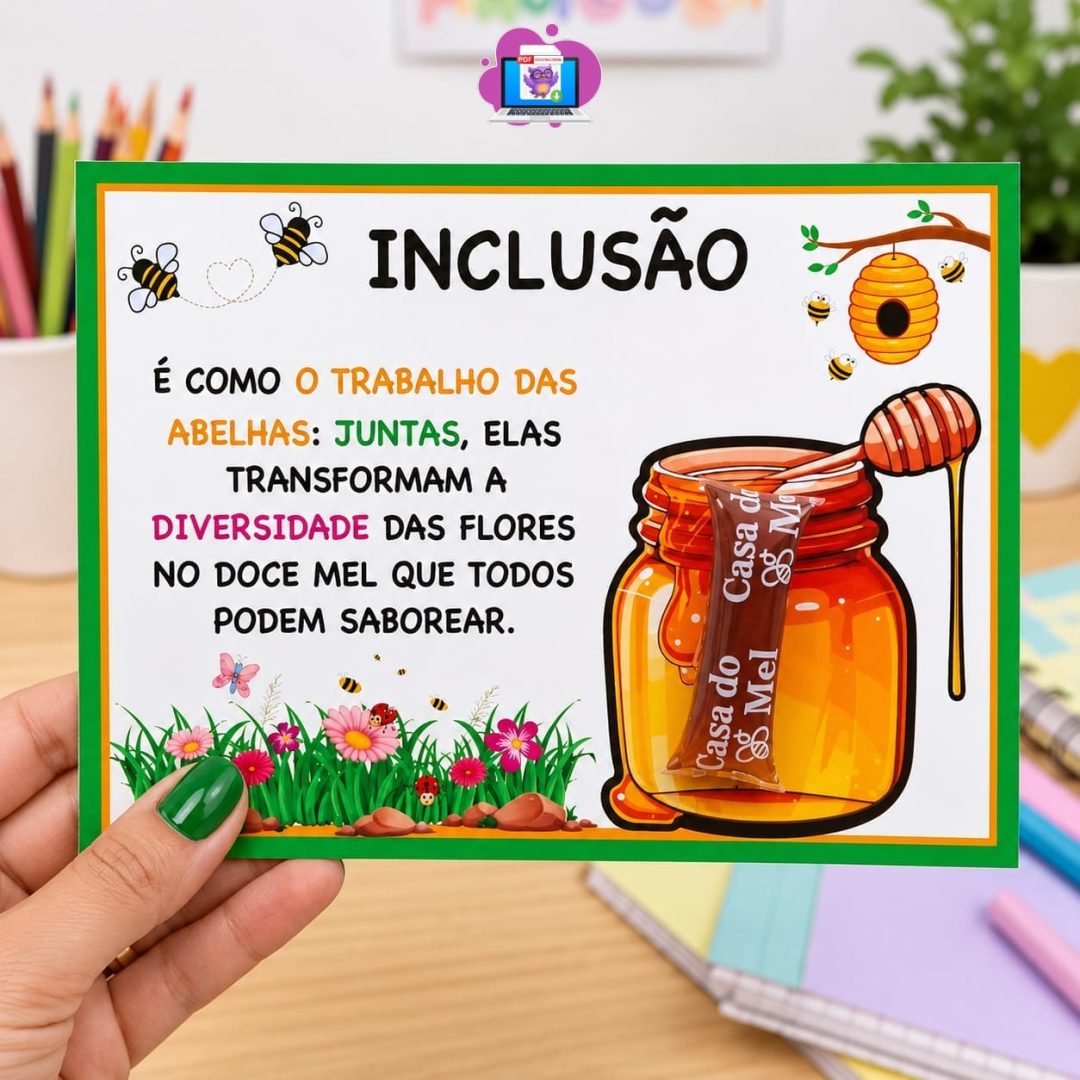 🐝 CARTÃO INCLUSÃO – TRABALHO DAS ABELHAS 🍯