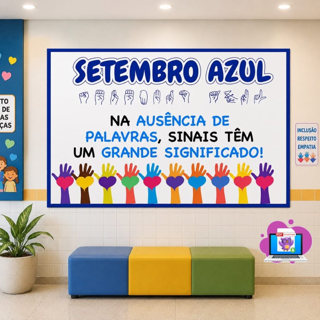 💙 PAINEL SETEMBRO AZUL – LIBRAS 💙