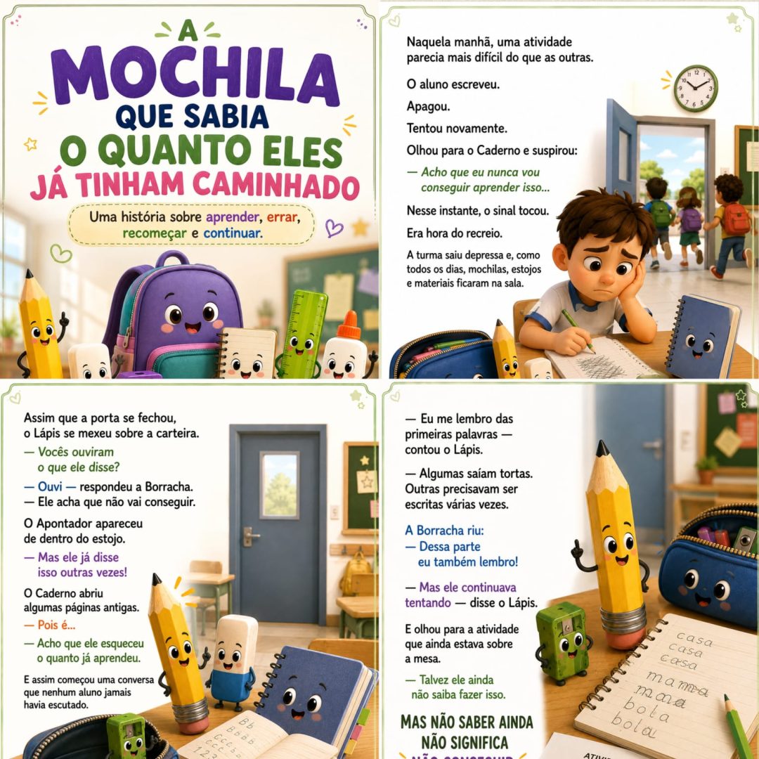 HISTÓRIA A MOCHILA QUE NÃO SABIA O QUANTO ELES JÁ TINHAM CAMINHADO