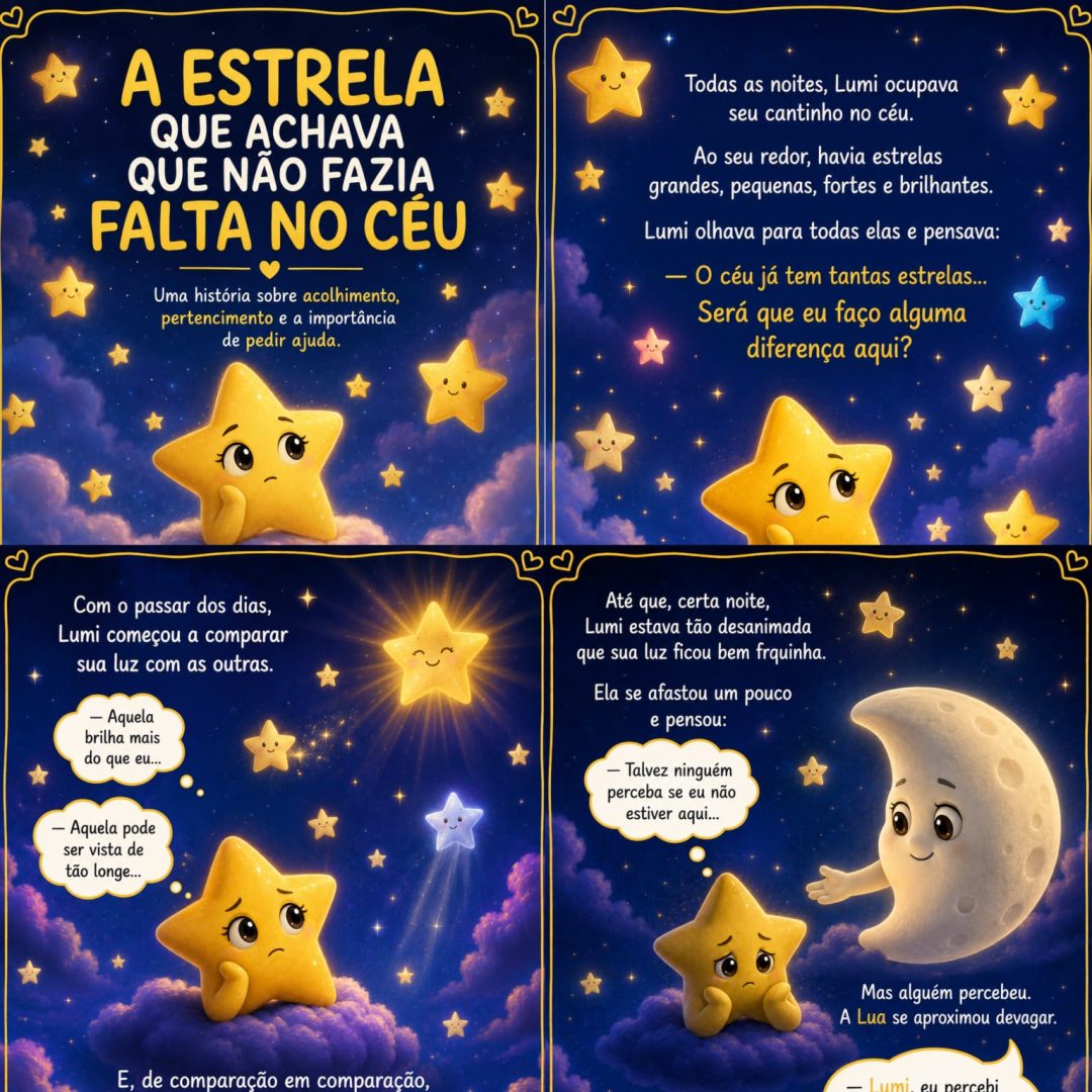 HISTÓRIA A ESTRELA QUE ACHAVA QUE NÃO FAZIA FALTA NO CÉU