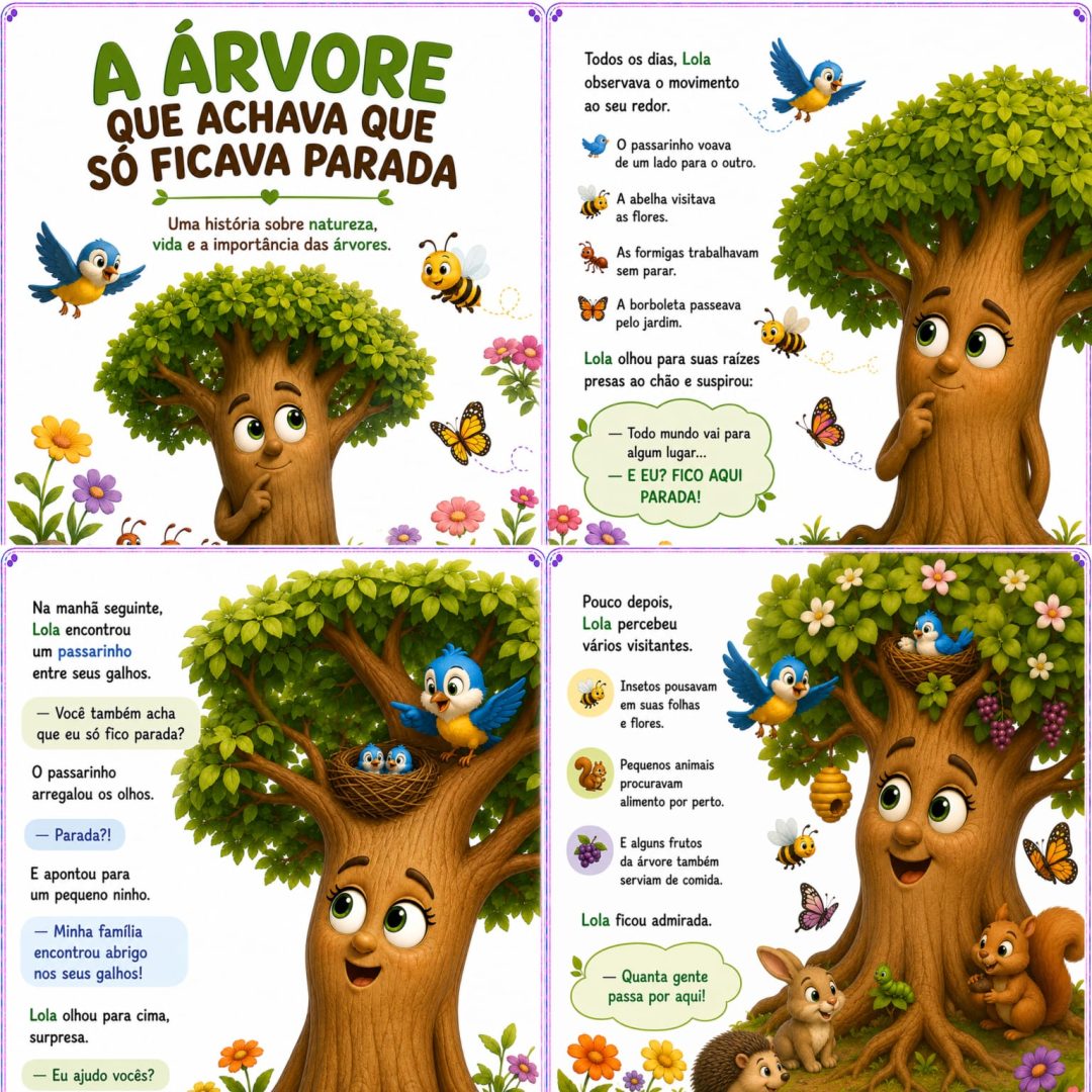 HISTÓRIA A ÁRVORE QUE ACHAVA QUE SÓ FICAVA PARADA