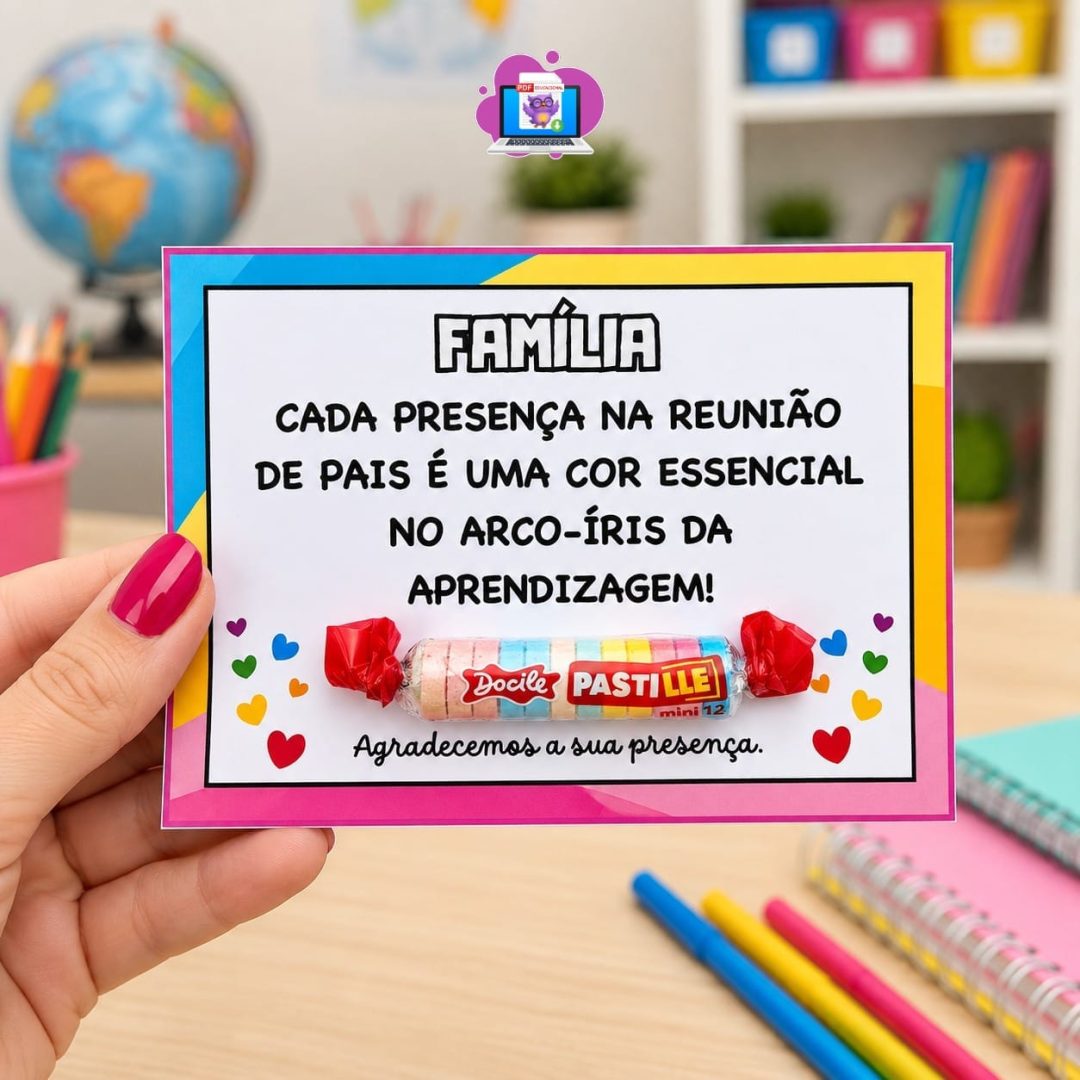 CARTÃO REUNIÃO DE PAIS – ARCO-ÍRIS