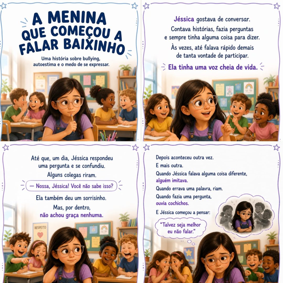 HISTÓRIA A MENINA QUE COMEÇOU A FALAR BAIXINHO