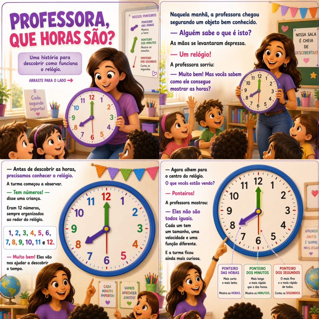 HISTÓRIA PROFESSORA, QUE HORAS SÃO?