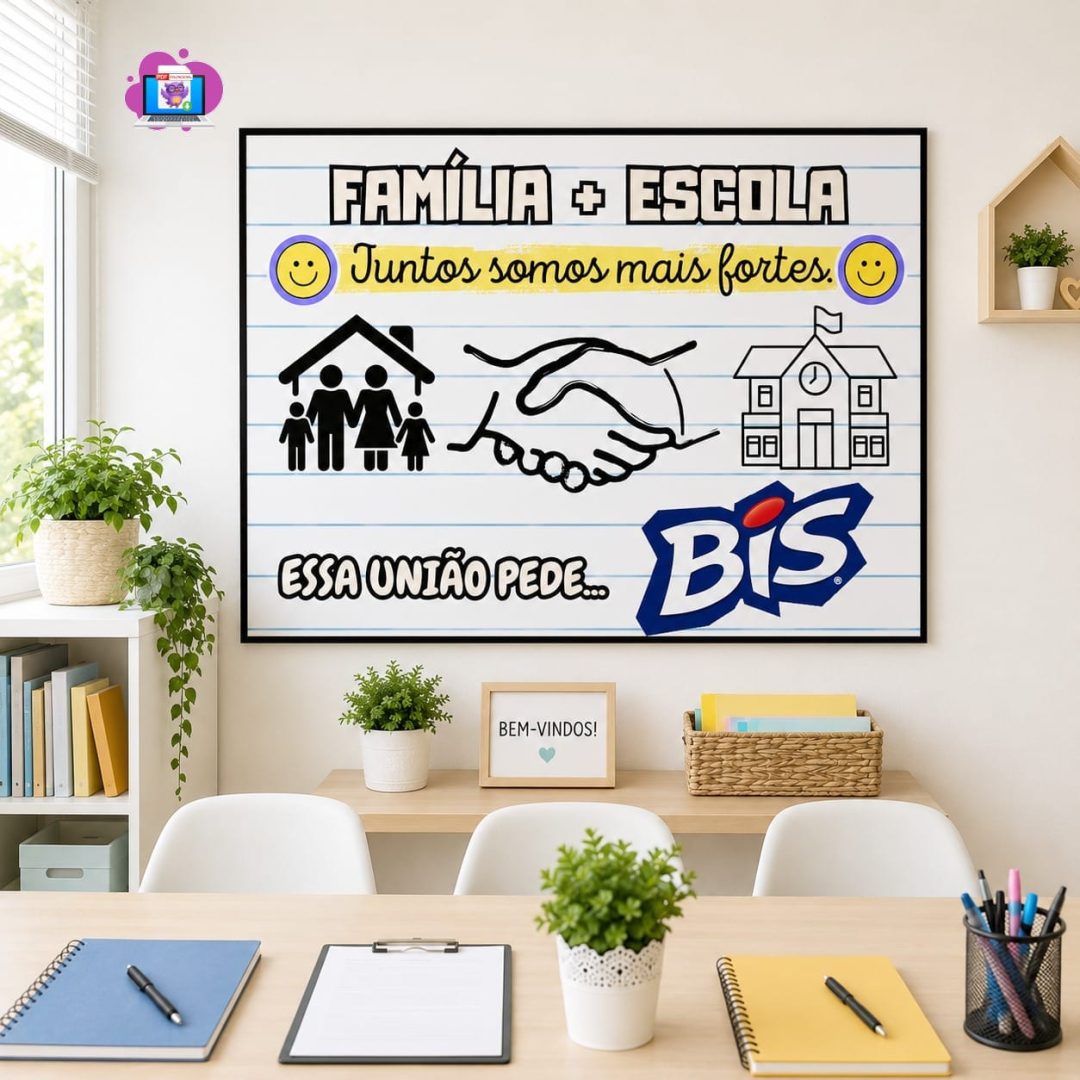 PAINEL PARA REUNIÃO DE PAIS — FAMÍLIA + ESCOLA