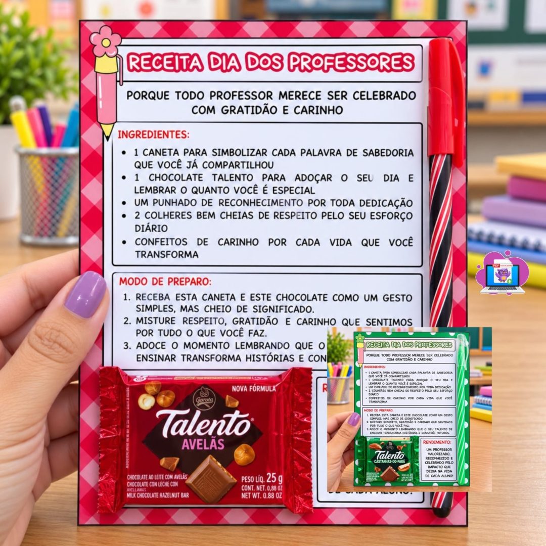RECEITA DIA DOS PROFESSORES – CANETA + TALENTO